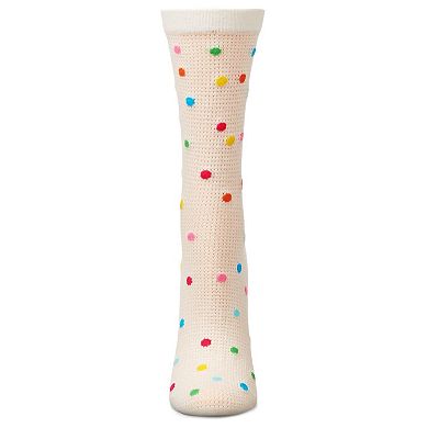 Women's Openwork Dotted Crew Socks