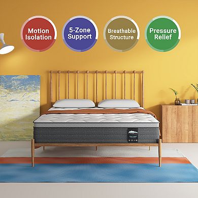 Serweet 14 Inch Memory Foam Hybrid Mattress Pocket Spring Mattress In A Box