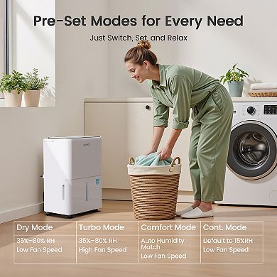 Waykar 30-Pint Dehumidifier for 2,000 Sq. Ft with Drain Hose & Quiet Mode