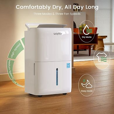 Waykar 150 Pint Energy Star Dehumidifier with Built-in Pump for Home and Basement