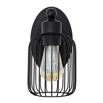 Lalia Home Ironhouse One Light Industrial Decorative Cage Wall Sconce Uplight Downlight Wall Mounted Fixture