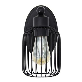 Lalia Home Ironhouse One Light Industrial Decorative Cage Wall Sconce Uplight Downlight Wall Mounted Fixture