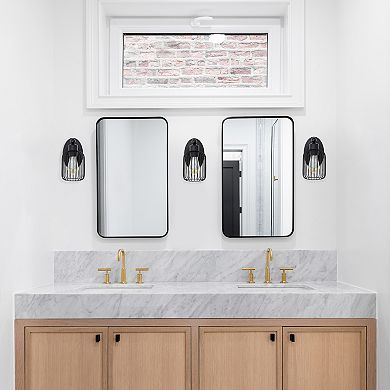 Lalia Home Ironhouse One Light Industrial Decorative Cage Wall Sconce Uplight Downlight Wall Mounted Fixture