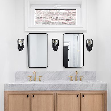 Lalia Home Ironhouse One Light Industrial Decorative Cage Wall Sconce Uplight Downlight Wall Mounted Fixture