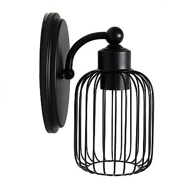 Lalia Home Ironhouse One Light Industrial Decorative Cage Wall Sconce Uplight Downlight Wall Mounted Fixture