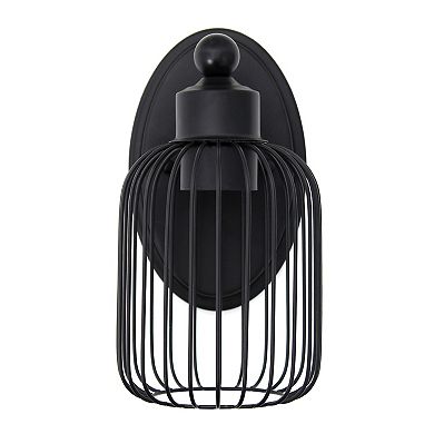 Lalia Home Ironhouse One Light Industrial Decorative Cage Wall Sconce Uplight Downlight Wall Mounted Fixture