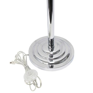 Lalia Home Glamorous Chrome Cascading Crystal Floor Lamp