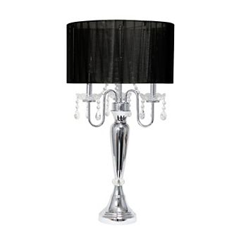 Lalia Home Chrome Cascading Crystal Table Lamp