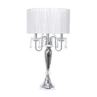 Lalia Home Chrome Cascading Crystal Table Lamp