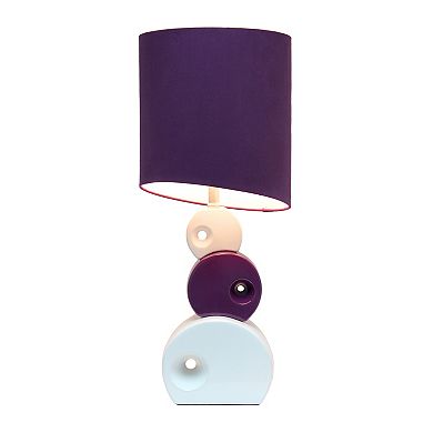 Lalia Home Modern Stacked Circle Table Lamp with Angled Drum Shade