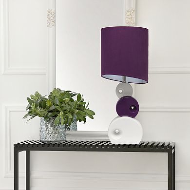 Lalia Home Modern Stacked Circle Table Lamp with Angled Drum Shade