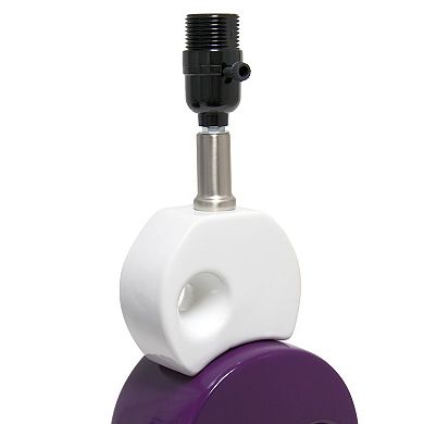 Lalia Home Modern Stacked Circle Table Lamp with Angled Drum Shade