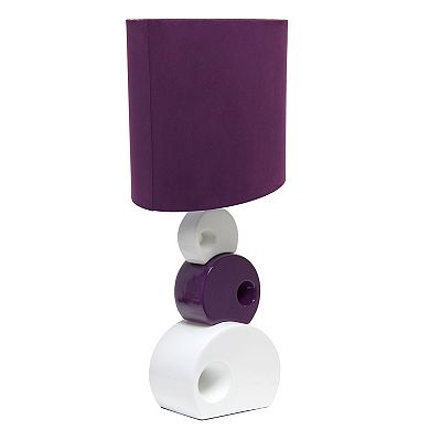 Lalia Home Modern Stacked Circle Table Lamp with Angled Drum Shade