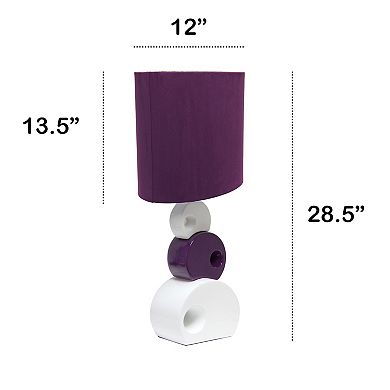 Lalia Home Modern Stacked Circle Table Lamp with Angled Drum Shade