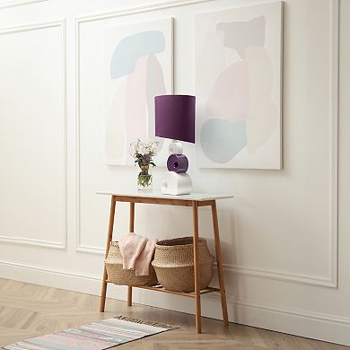 Lalia Home Modern Stacked Circle Table Lamp with Angled Drum Shade