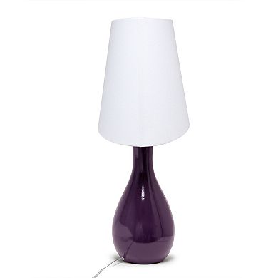 Lalia Home Contemporary Table Lamp with Slanted White Shade for Living Room