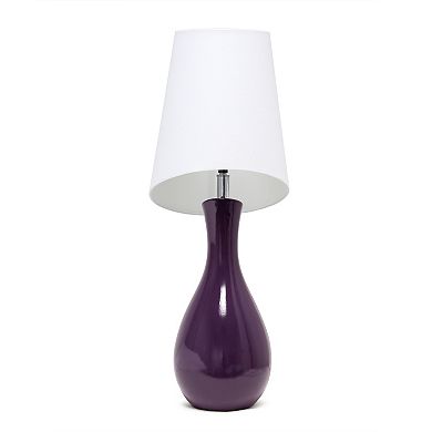 Lalia Home Contemporary Table Lamp with Slanted White Shade for Living Room