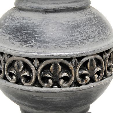 Lalia Home Elegant Embellished Table Lamp with Flower Adornment Linen Shade