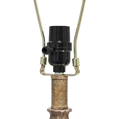 Lalia Home Vintage Embellished Table Lamp with Ruffled Cream Shade