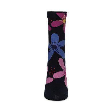 Women's Garden Floral Combed Cotton Crew Socks