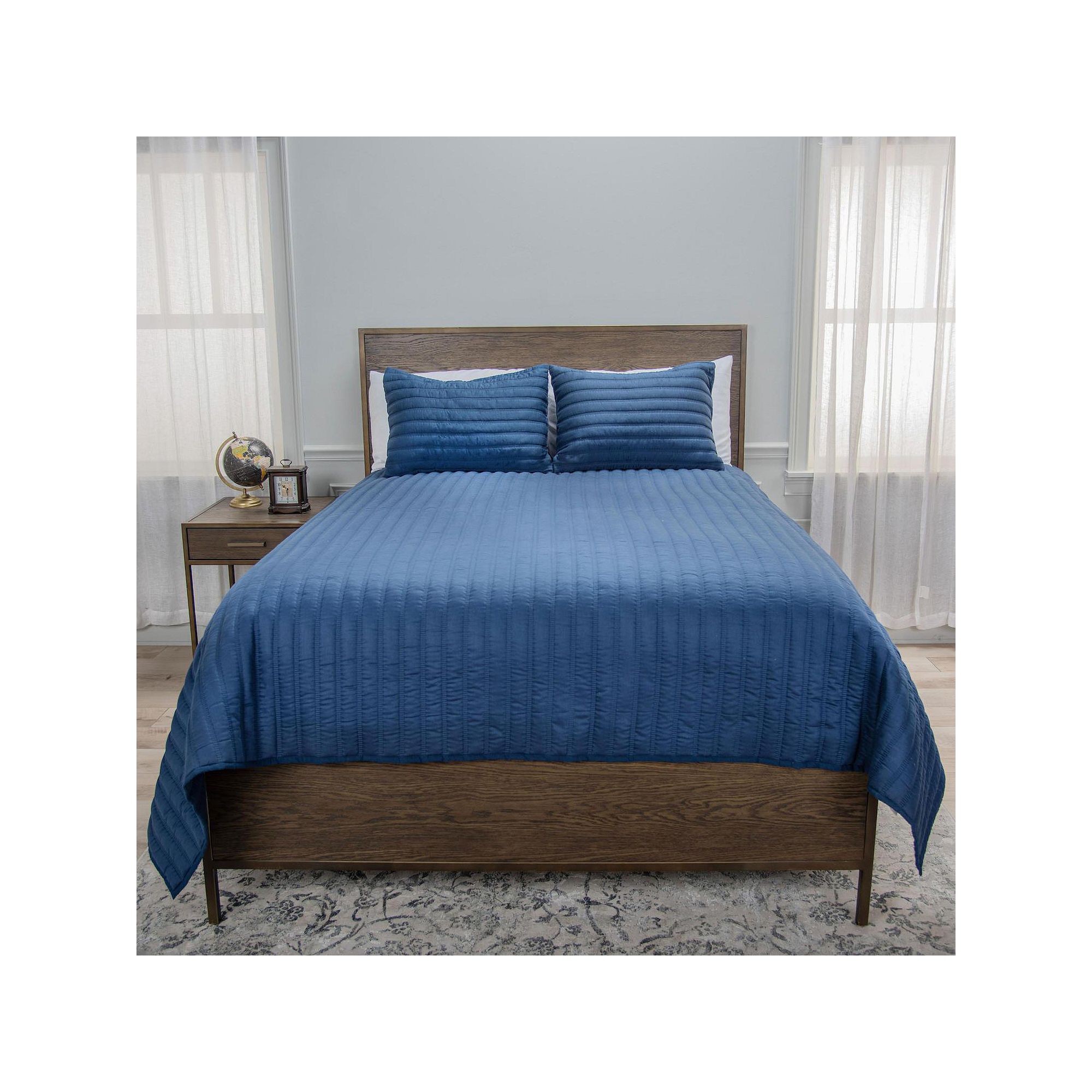Rizzy Home 3-pc. Blue Quilt Set with Shams