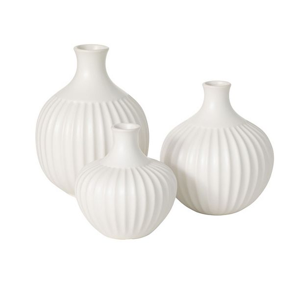 Sullivan's 3-pk. Ribbed White Bottle Vase Set