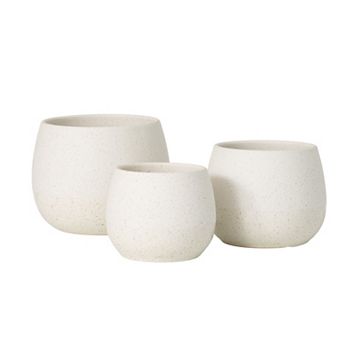 Sullivan's 3 pk Cream Speckled Round Pot Set