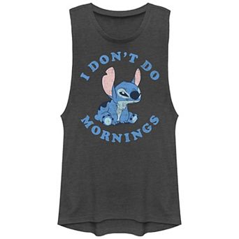 Disney's Lilo & Stitch I Don't Do Mornings Stitch Juniors' Graphic Tank Top