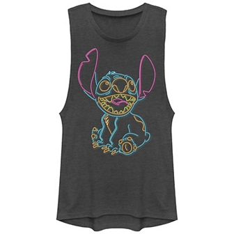 Disney's Lilo & Stitch Neon Lights Stitch Juniors' Graphic Tank Top