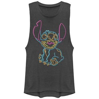 Disney's Lilo & Stitch Neon Lights Stitch Juniors' Graphic Tank Top