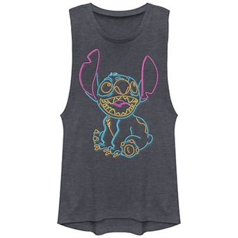 Disney's Lilo & Stitch Neon Lights Stitch Juniors' Graphic Tank Top