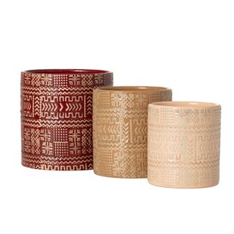 Sullivan's 3 pc Geometric Pattern Pot Table Decor Set