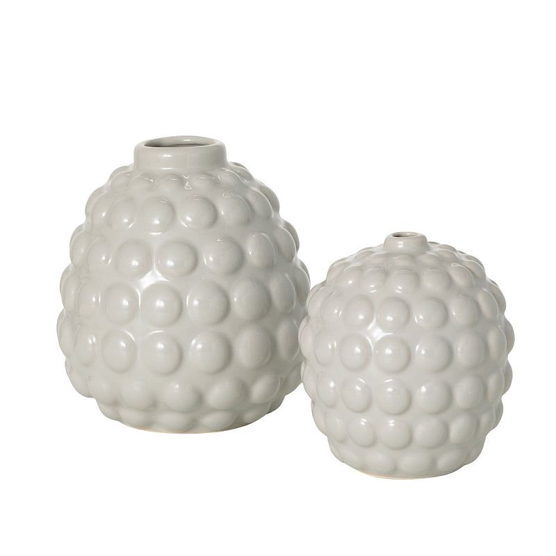 4.5 H Sullivans Ceramic Bubble Ellipse Vases Set of 2  Cream