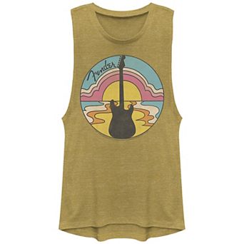 Juniors' Fender 70's Guitar Stamp Graphic Tank Top