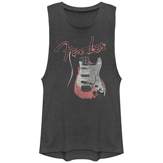 Juniors' Fender Neon Guitar Graphic Tank Top