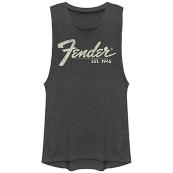 Juniors' Fender Classic Logo Graphic Tank Top
