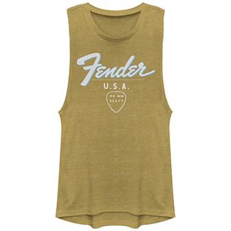 Juniors' Fender USA Guitar Pick Graphic Tank Top