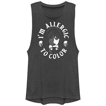 Juniors' Wednesday I'm Allergic To Color Graphic Tank Top