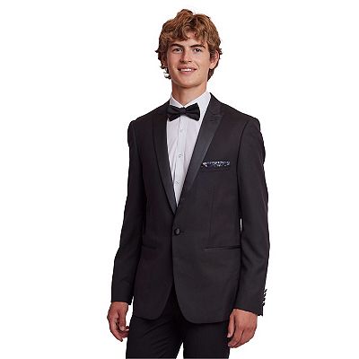 Men's Paisley Gray Grosvenor Peak Slim Fit Stretch Tux Suit Jacket