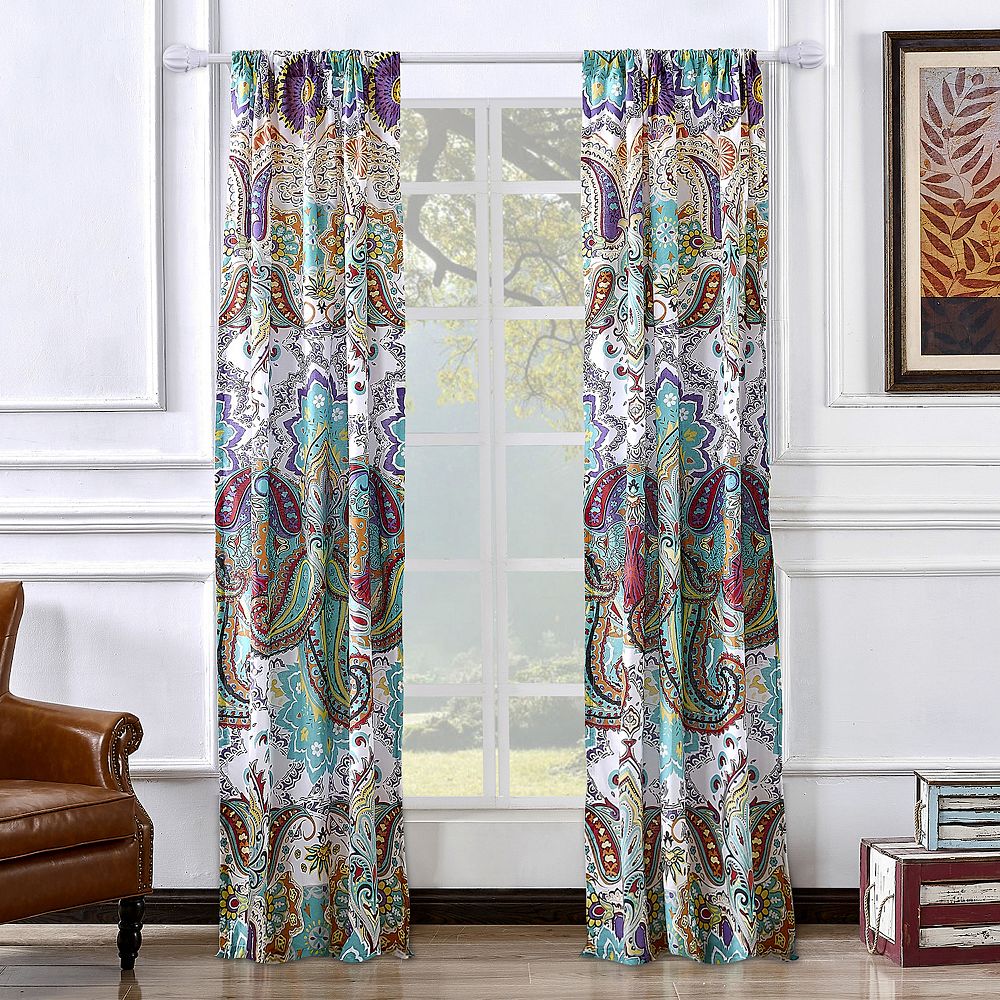 Seasonal Key West Seafoam Curtain Panel Pair, 4337180 Brylane Home