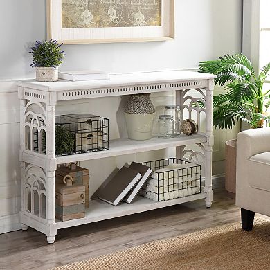 Distressed Three Tier Console Table