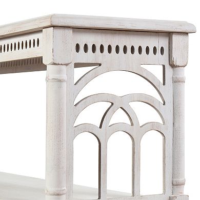Distressed Three Tier Console Table