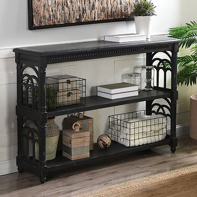 Distressed Three Tier Console Table