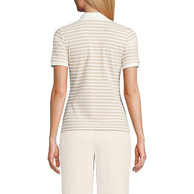 Women's Lands' End V-Neck Short Sleeve Polo