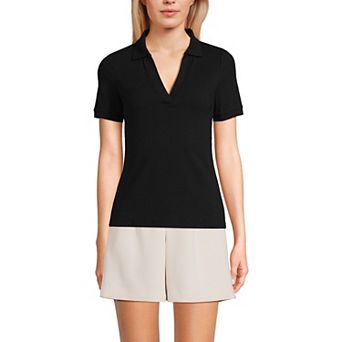 Women's Lands' End V-Neck Short Sleeve Polo