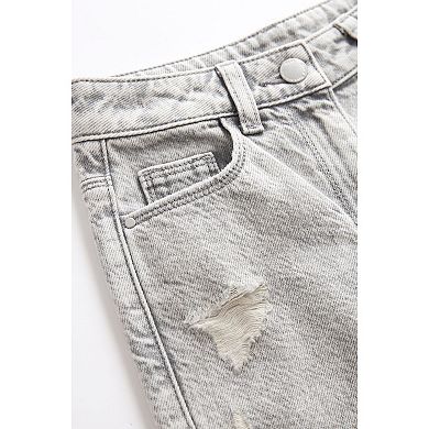 Girls 4-12 NEXT Distressed Mom Jean