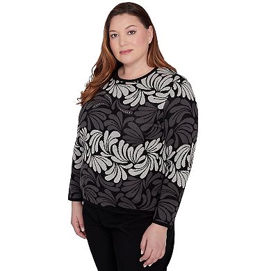Plus Size Alfred Dunner Geometric Ombre Scroll Top