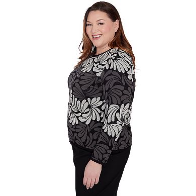 Plus Size Alfred Dunner Geometric Ombre Scroll Top