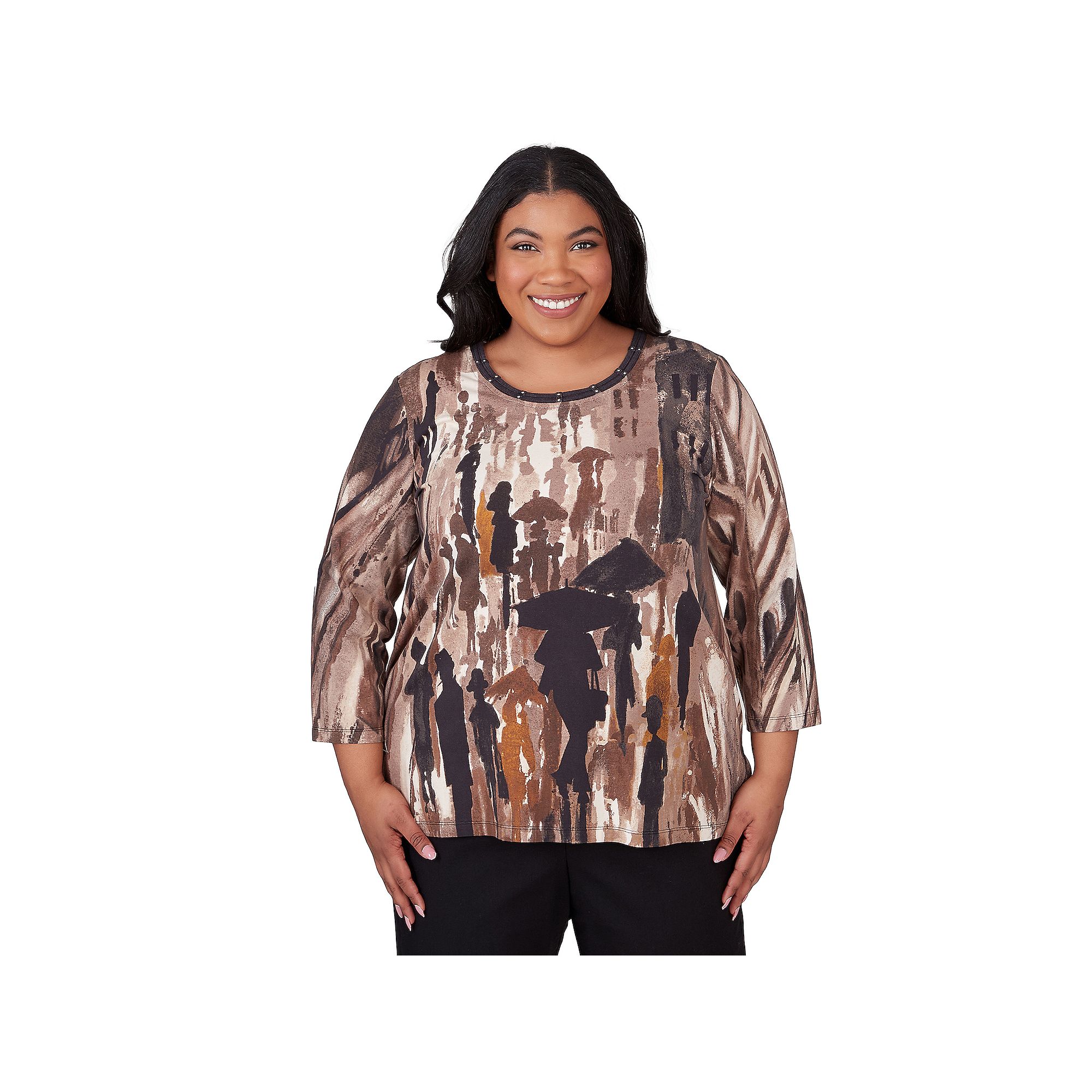 Plus Size Alfred Dunner Conversational Crewneck Top, Womens, Size: 1XL, Ne
