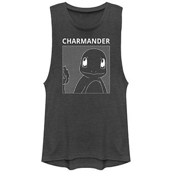 Juniors' Pokemon Charmander Comic Box Graphic Tank Top